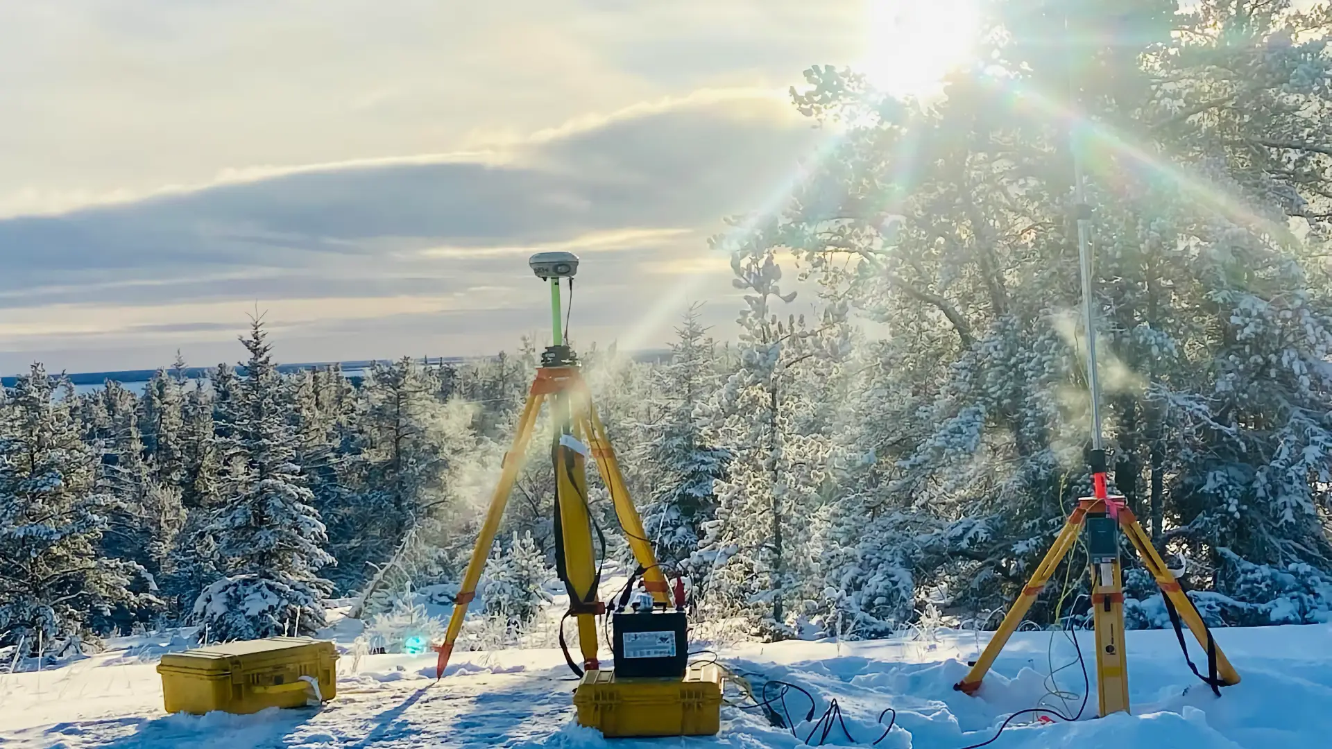 Drone surveying a remote northern site