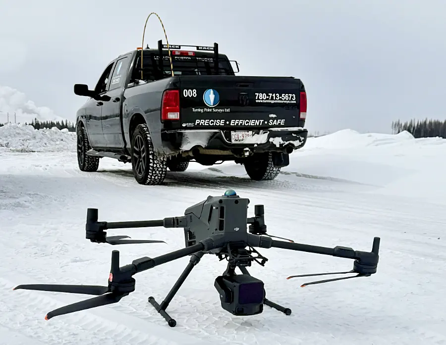 UAV drone performing an aerial survey
